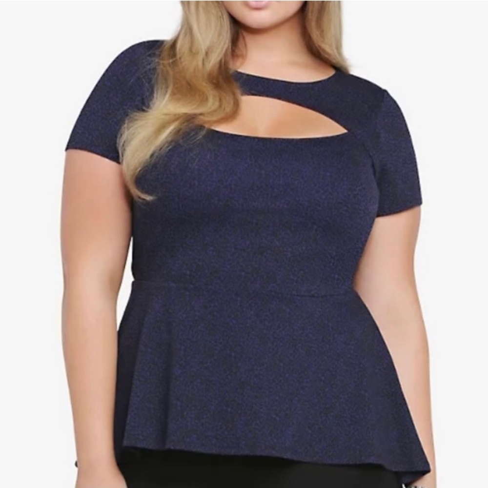 Torrid blue Animal Print Peplum top